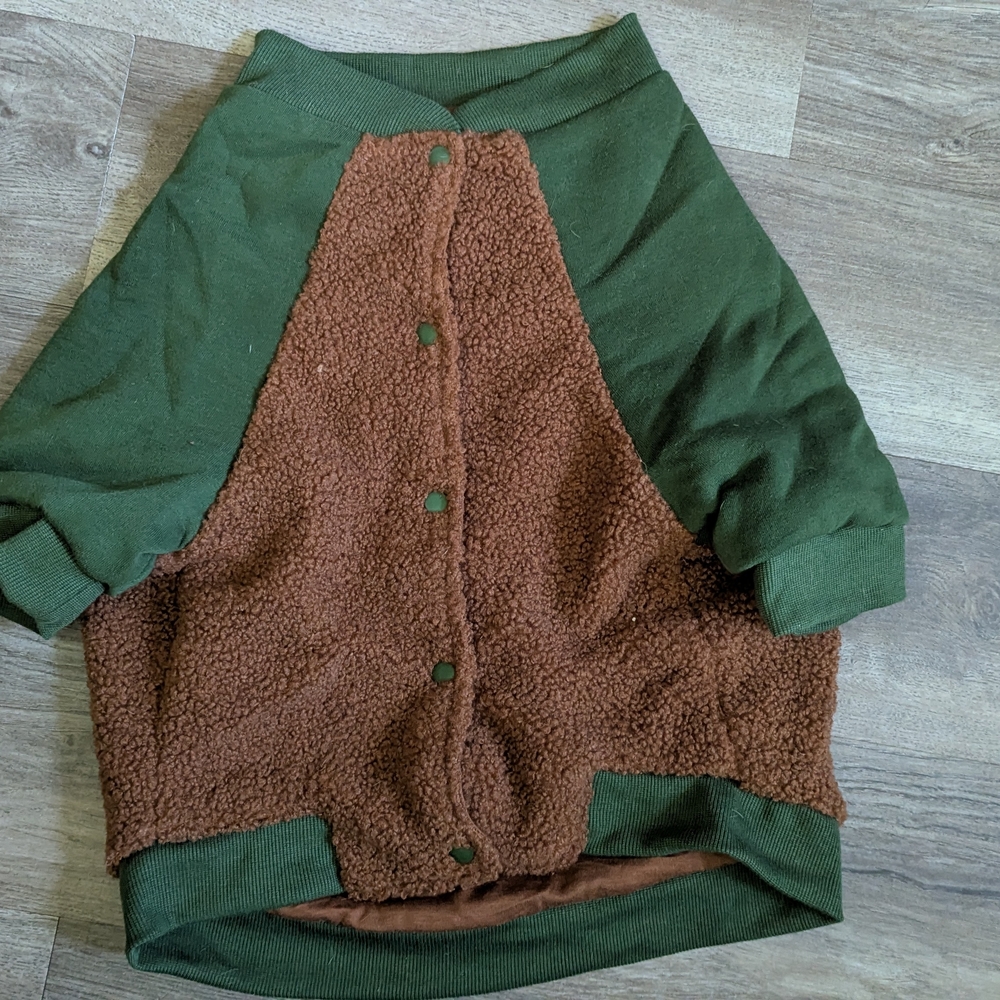 Cozy Green and Brown Dog Jacket